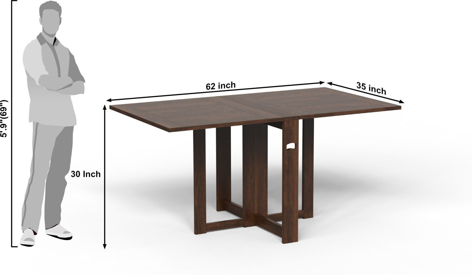 Image of Angel Furniture Solid Wood 6 Seater Dining Table
