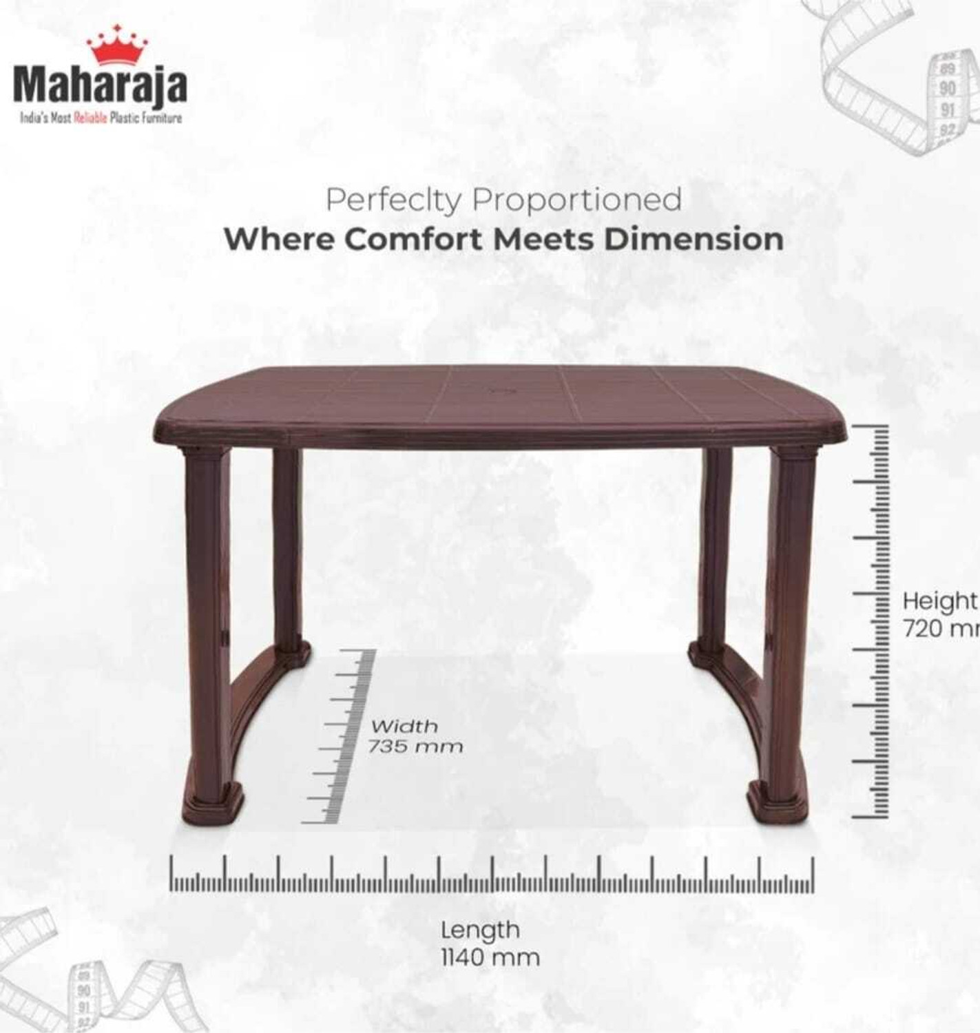 Image of National plasto 201 Plastic 4 Seater Dining Table
