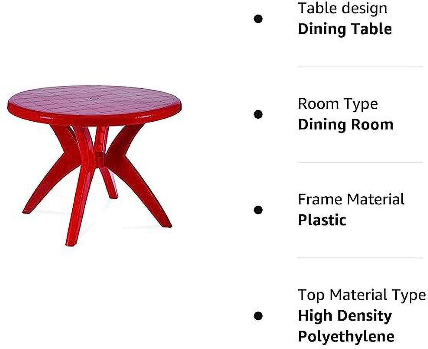 Image of Supreme Plastic 4 Seater Dining Table