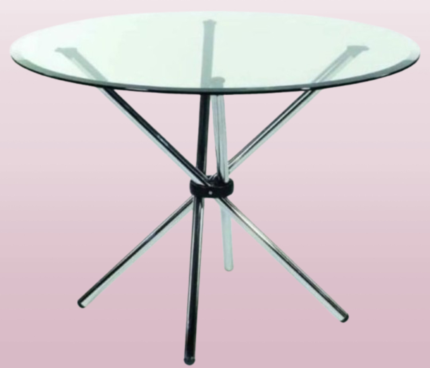 Image of suhana group Round Glass Coffee Table Glass 4 Seater Dining Table