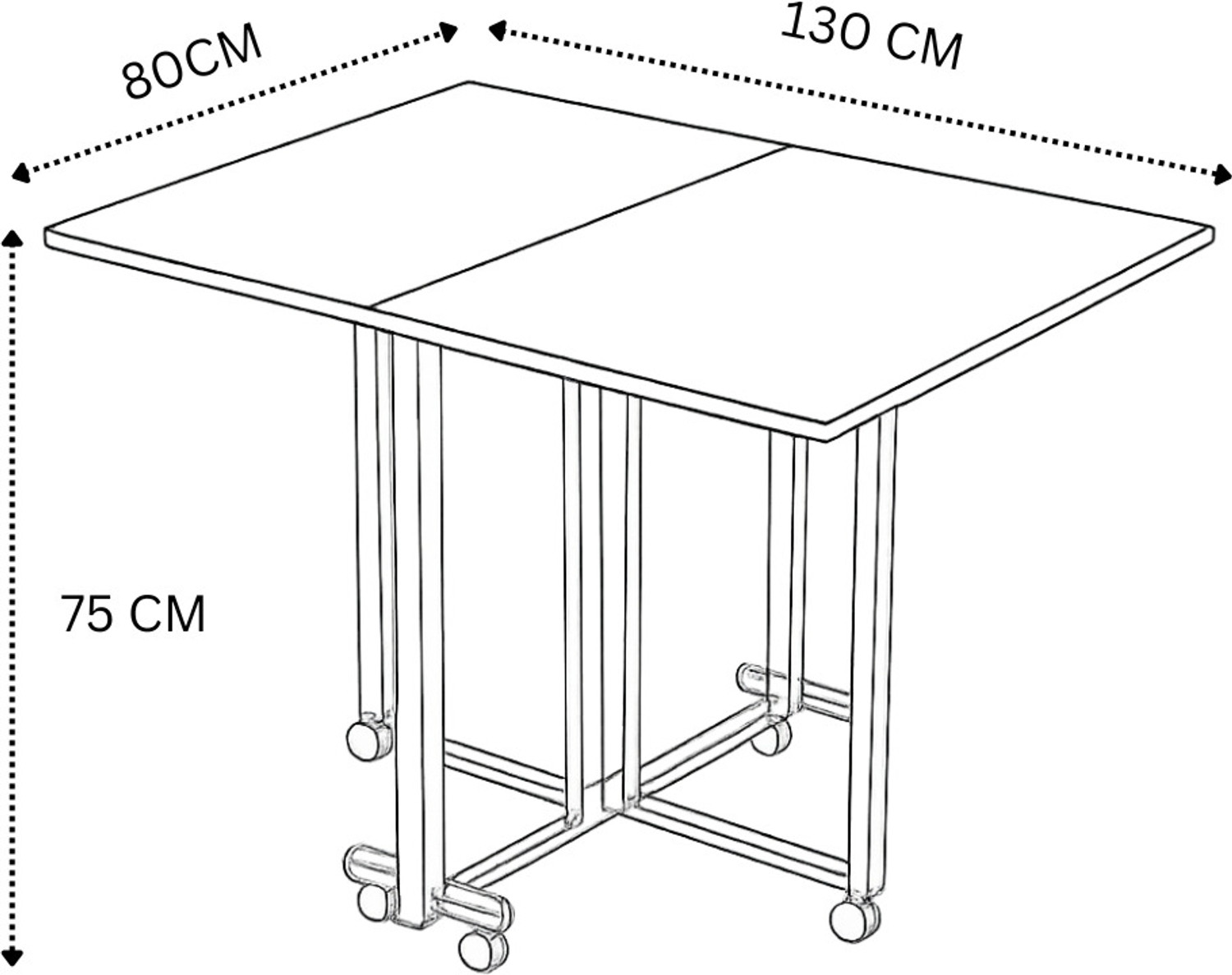 Image of InnoFur Pacio Folding Engineered Wood 6 Seater Dining Table