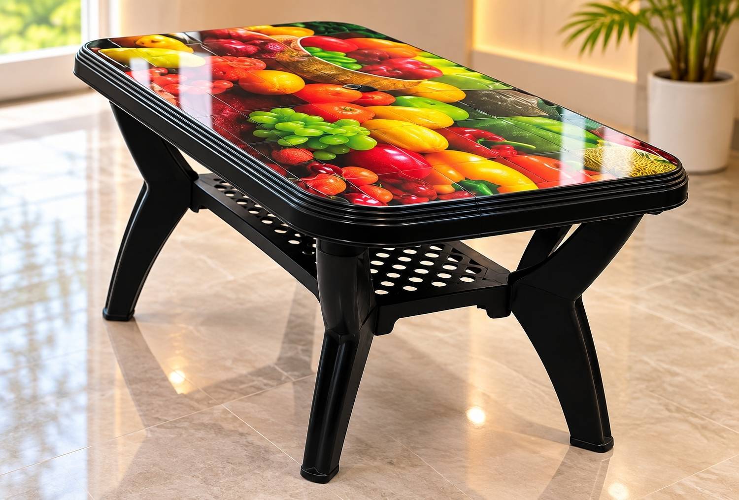 AAMROSE Plastic 4 Seater Dining Table