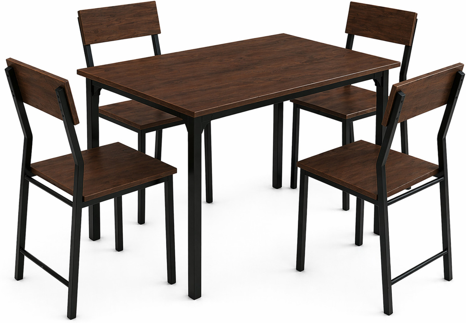 Image of furniba 4 seater Dining Table set with chairs | Metal Frame | Sapce Saving | Engineered Wood 4 Seater Dining Set
