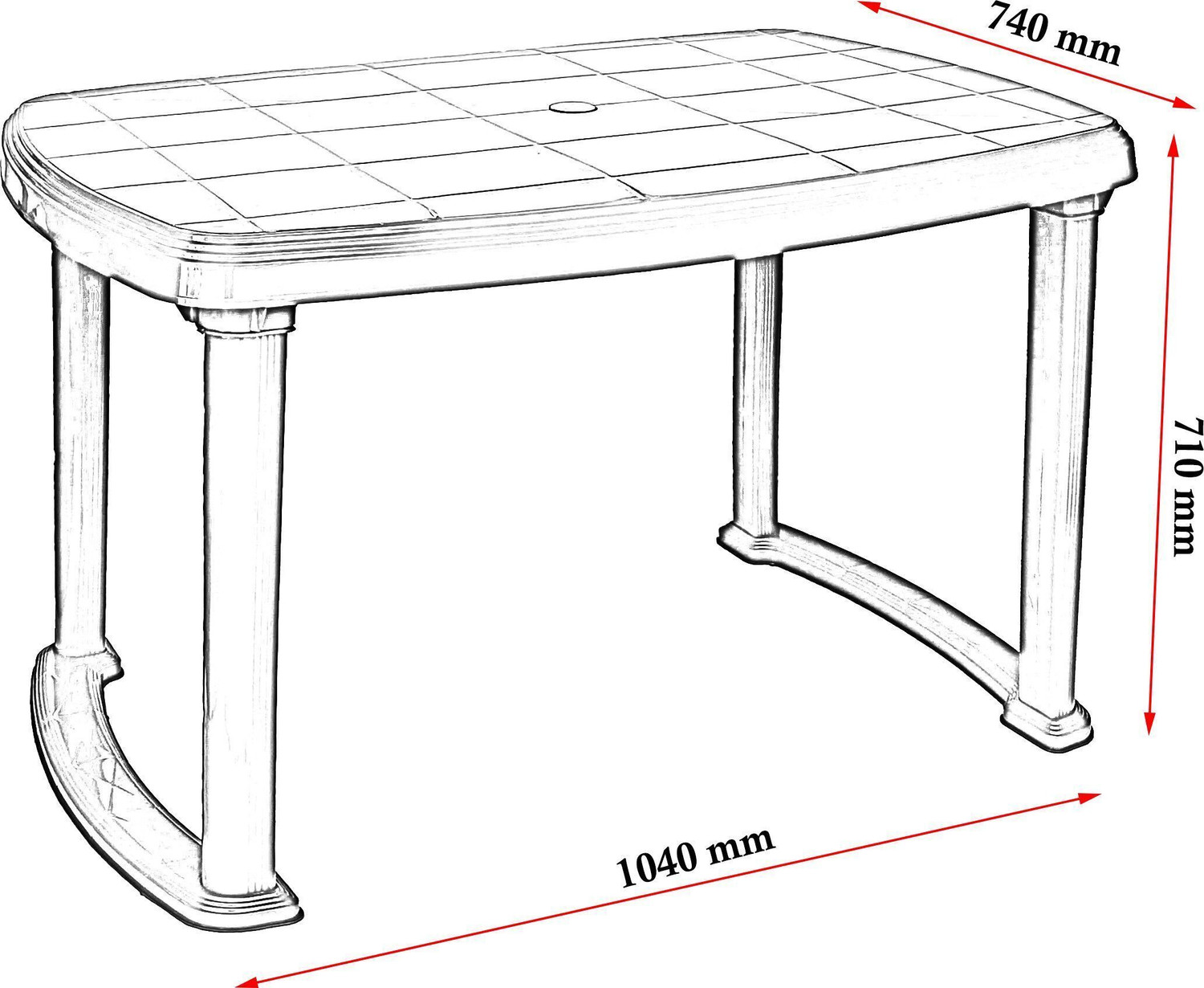 Image of Novatec Plastic 4 Seater Dining Table