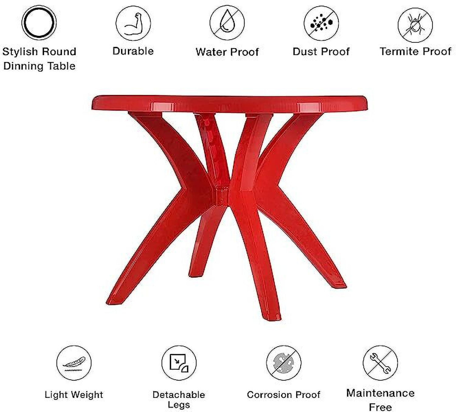 Image of Supreme Plastic 4 Seater Dining Table