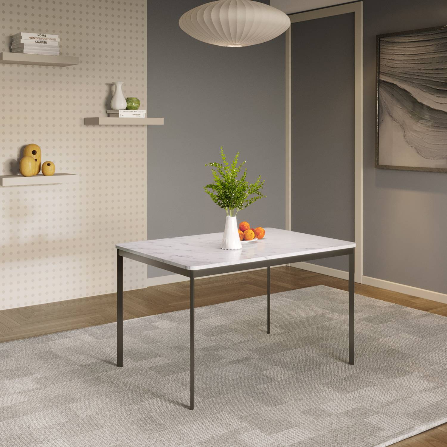 MTG 孤独 4枚セット Interio by Godrej Franky Rectangular Engineered Wood 4 Seater