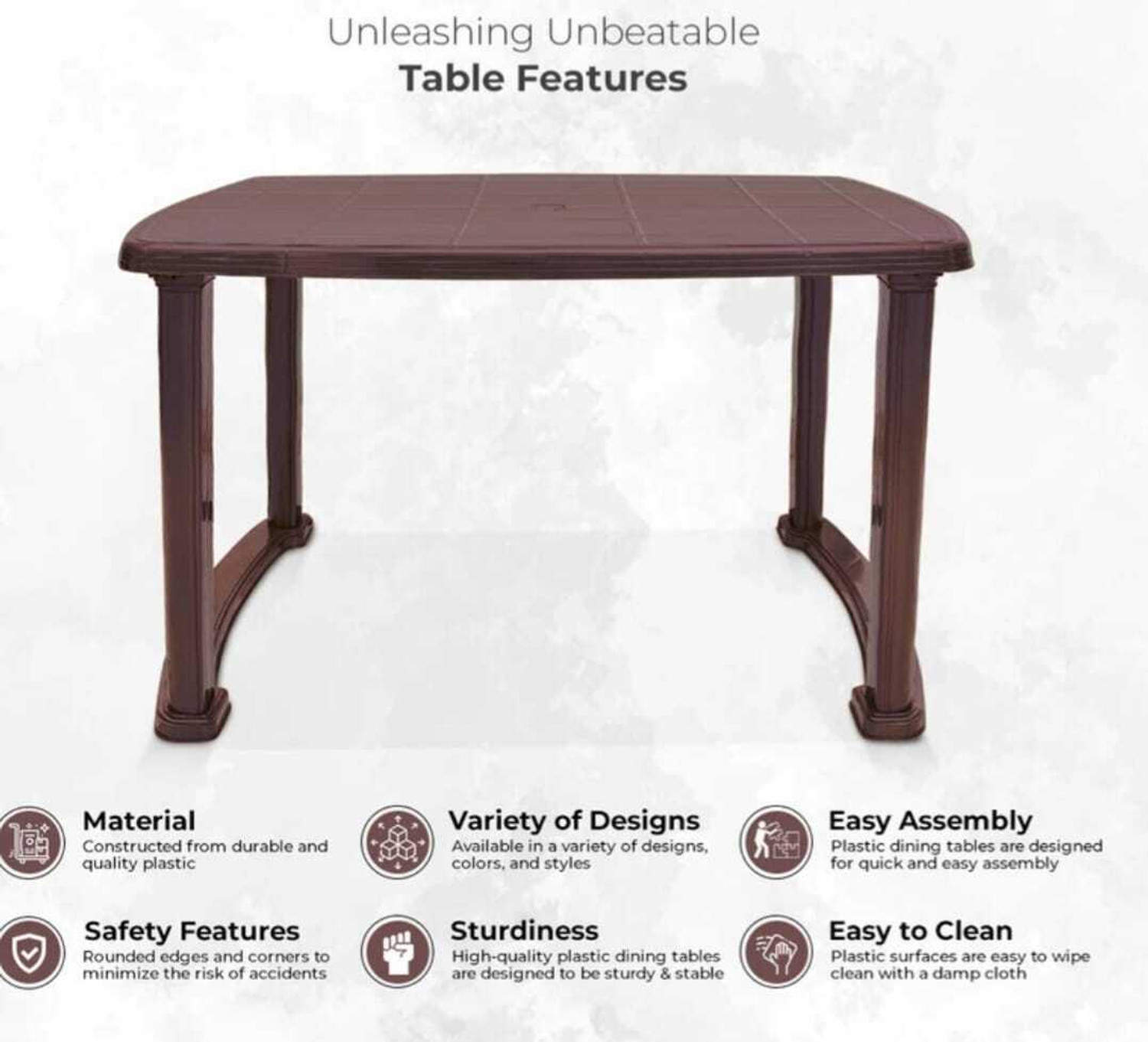 Image of National plasto 201 Plastic 4 Seater Dining Table