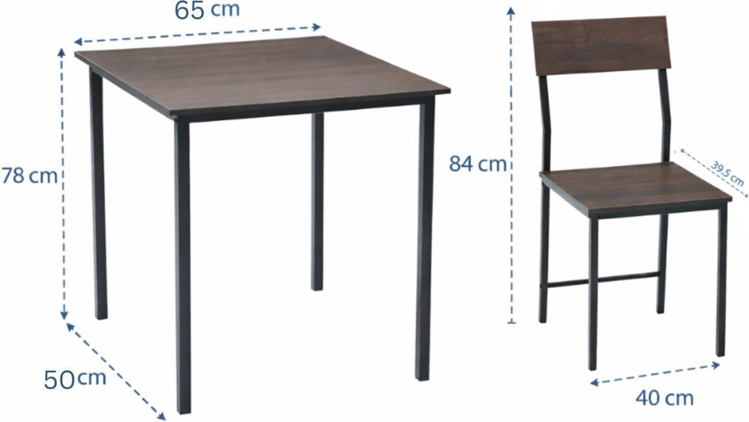 Image of furniba 2 seater Dining set with chairs | Metal Frame | 2 Seater | Mapple | Engineered Wood 2 Seater Dining Set
