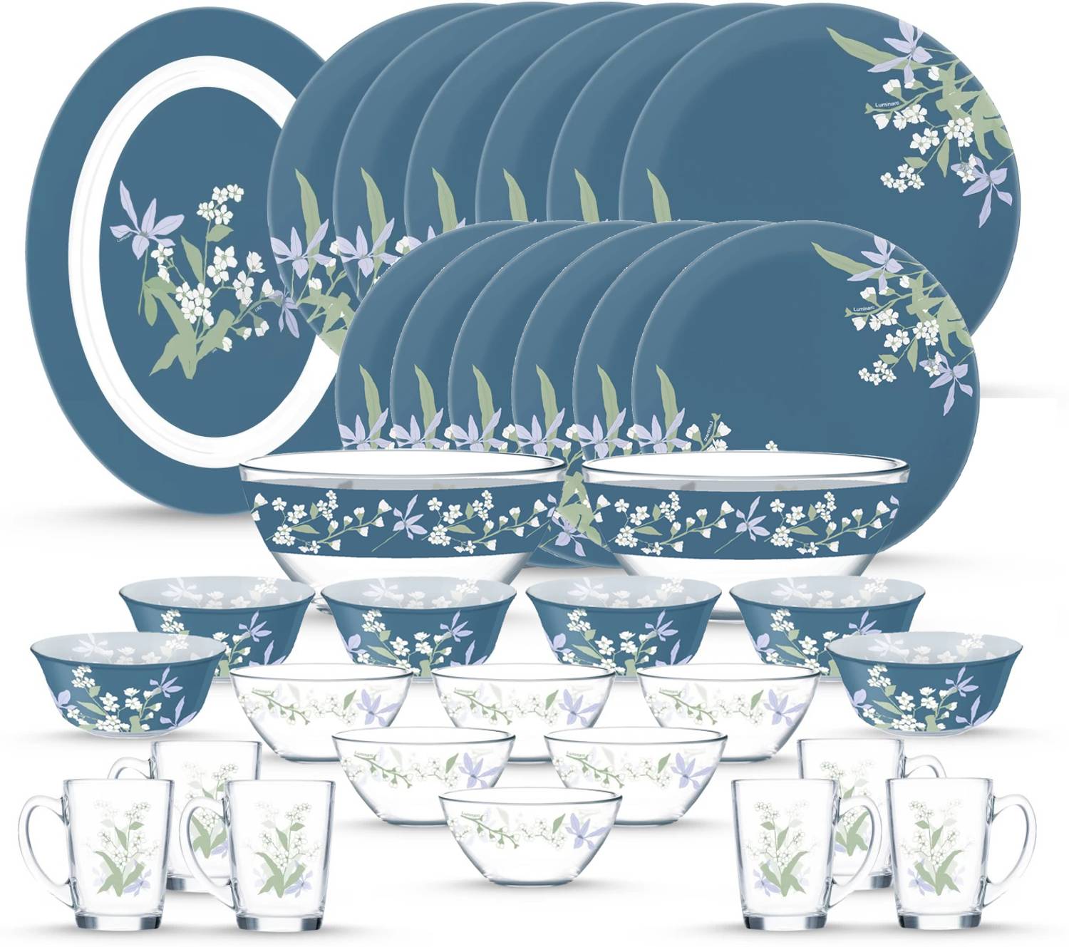 Luminarc Plenitude Blue Dinner Set