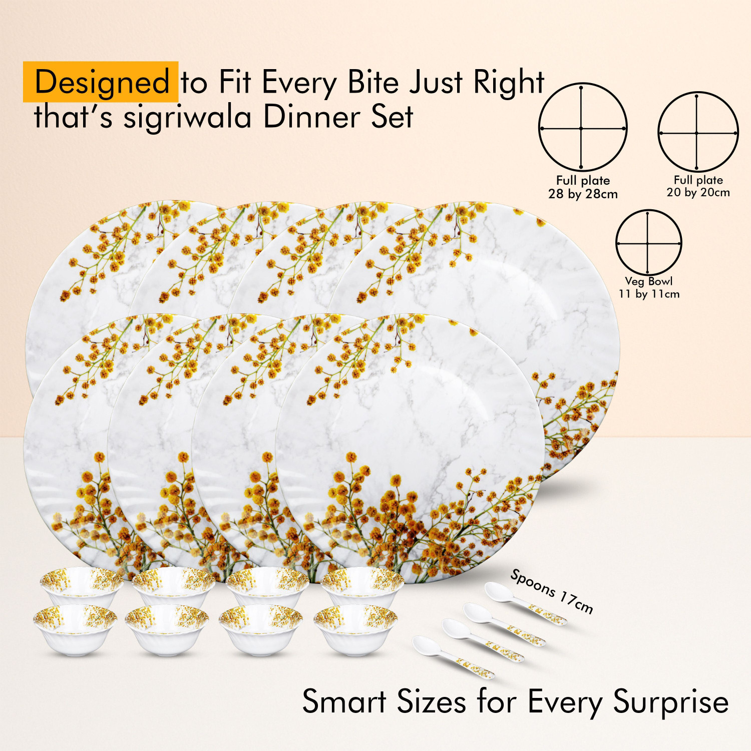 Image of Sigri-wala Pack of 20 Melamin Dinner Set
