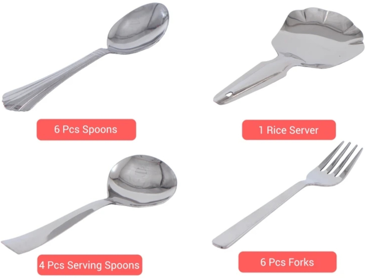 Image of Flipkart SmartBuy Pack of 58 Stainless Steel Flipkart smartBuy Dinner Set