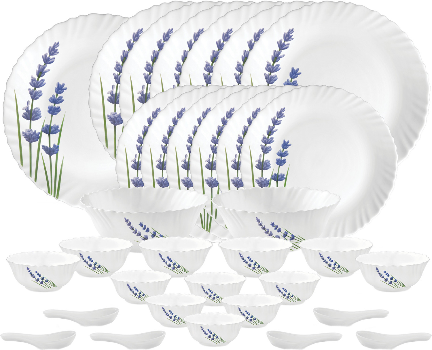 Image of LAOPALA Pack of 33 Opalware Dinner Set