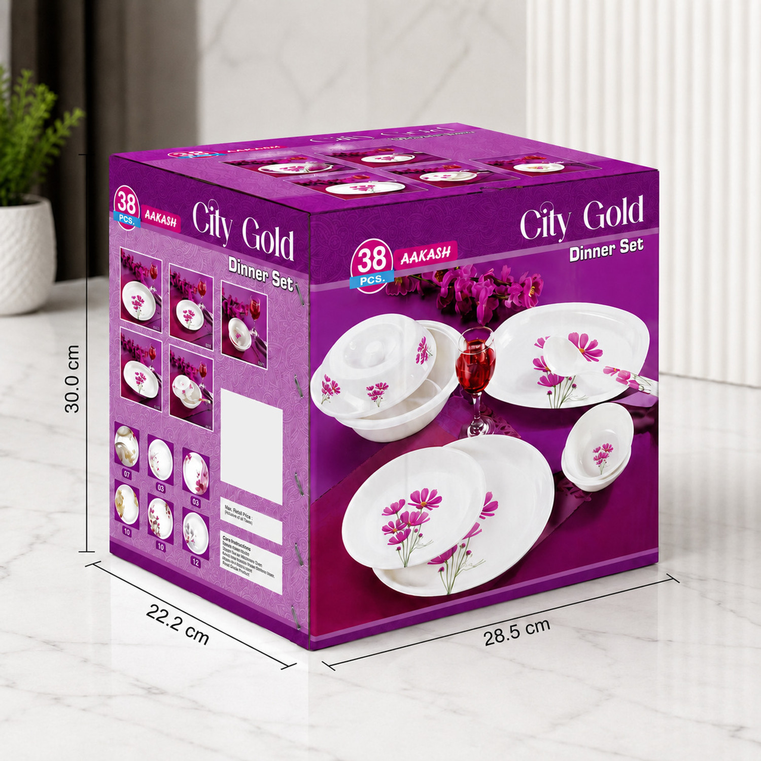 Image of WCSE Pack of 38 Melamin 100% FOOD GRADE, Dishwasher Safe|Stain Resistant Dinner Set