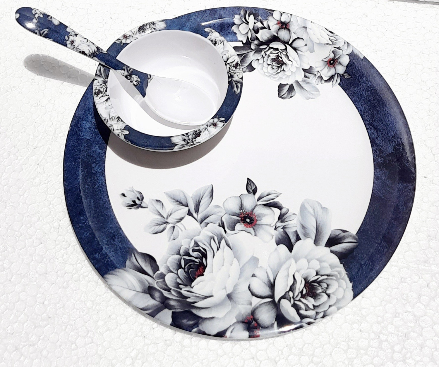 Image of Radhe Crockery Pack of 41 Melamin SILVERROCK Dinner Set