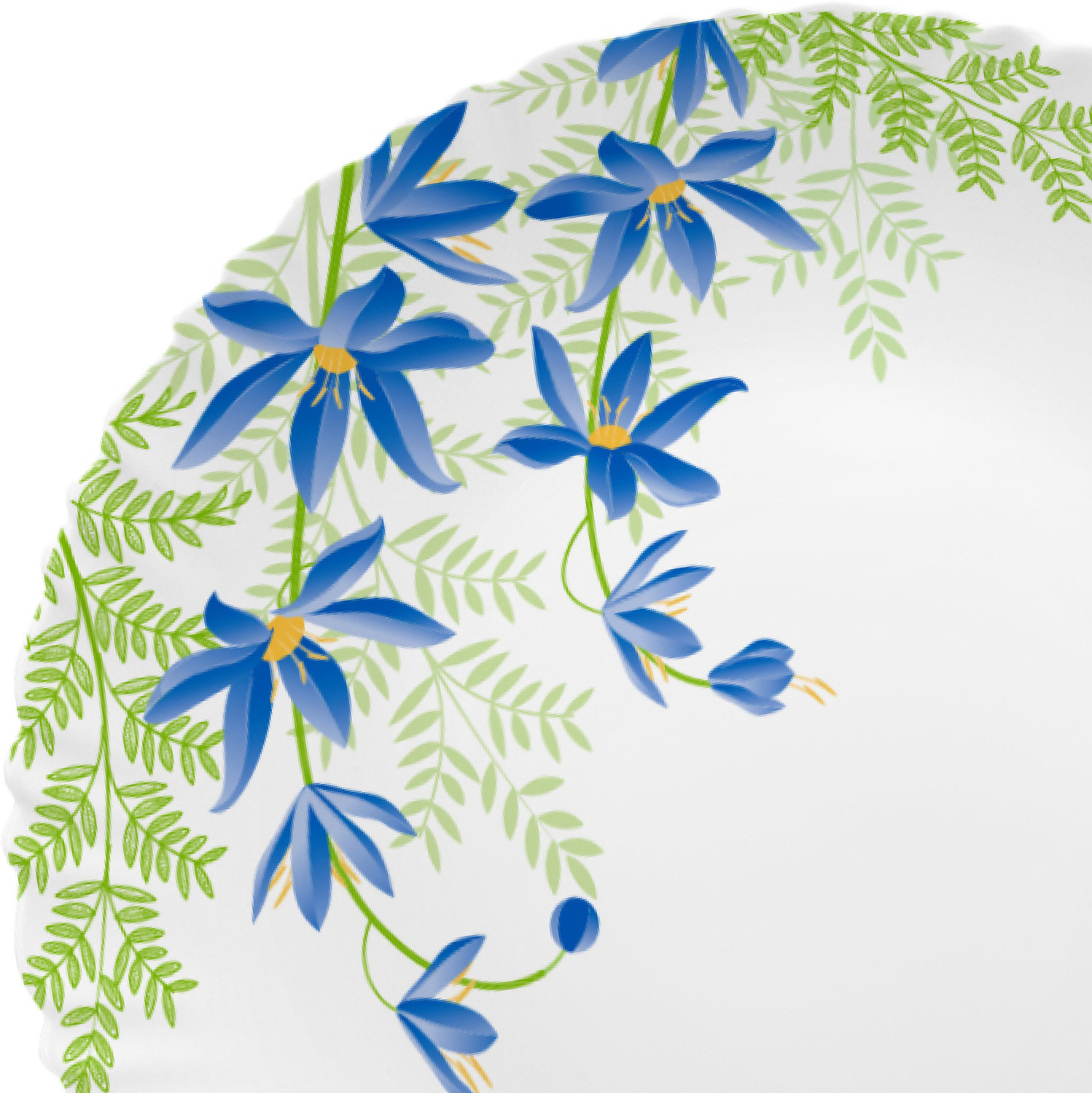 Image of cello Pack of 22 Opalware Dazzle Series Blue Primrose Crockery Set |Dishwasher Safe|Light-Weight Dinner Set (Green, Blue, Microwave Safe)