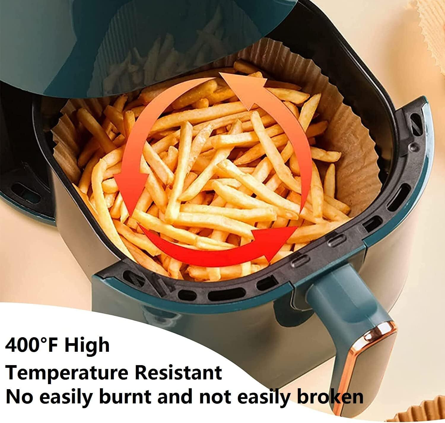 Image of Ipsit 100PCS Fryer-Paper Disposable Paper, Baking Paper & Oil-proof with Oil Brush Airfryer Tray