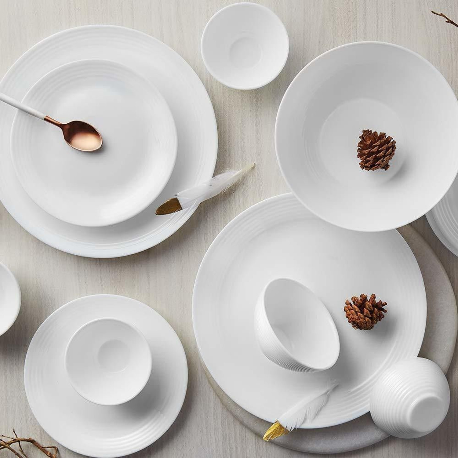 Image of BOROSIL Pack of 33 Opalware Orbit Dinner Set