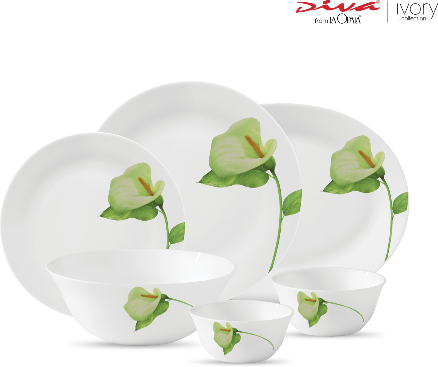Image of LAOPALA by Ivory Blush Pack of 27 Opalware Ivory Blush Dinner Set
