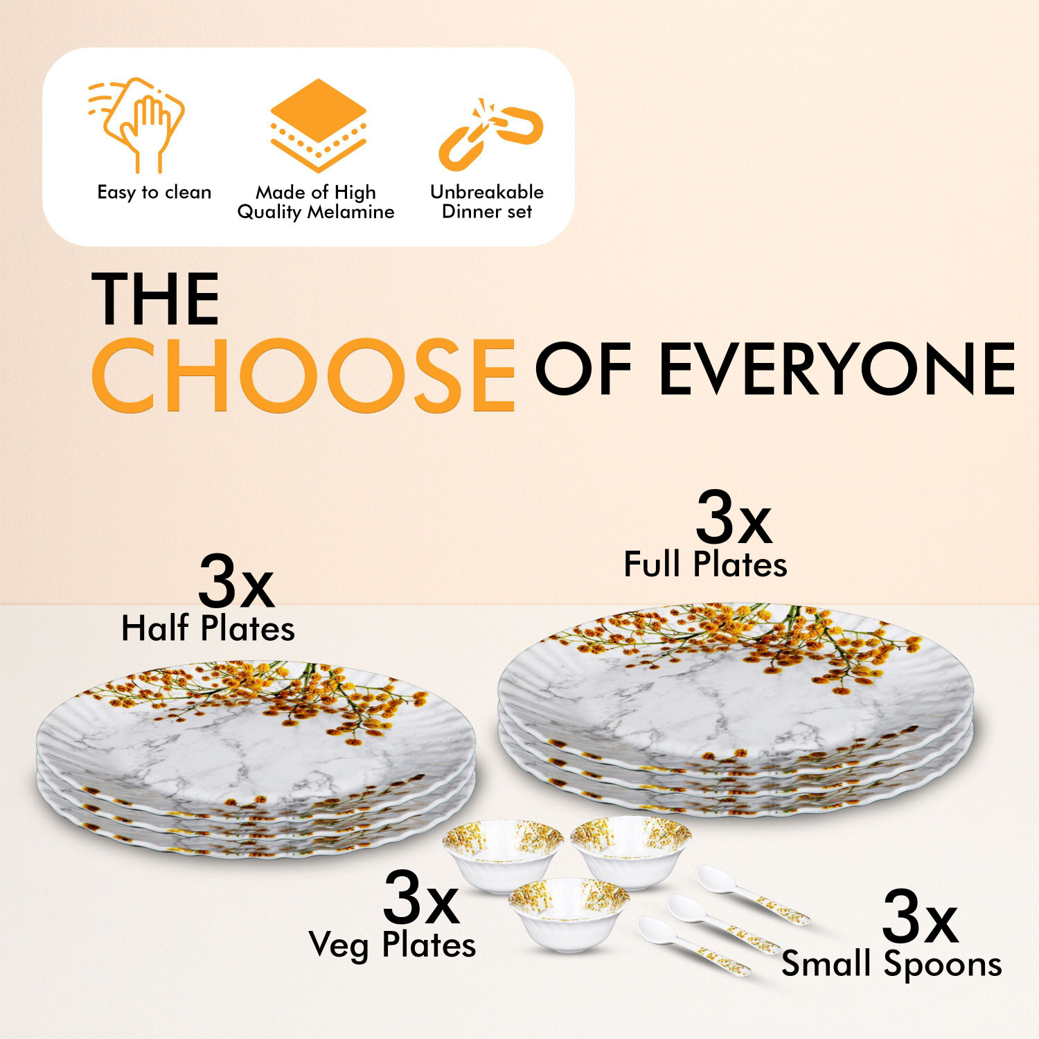 Image of Sigri-wala Pack of 12 Melamin Dinner Set