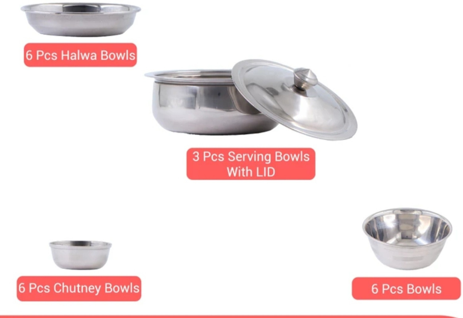 Image of Flipkart SmartBuy Pack of 58 Stainless Steel Flipkart smartBuy Dinner Set