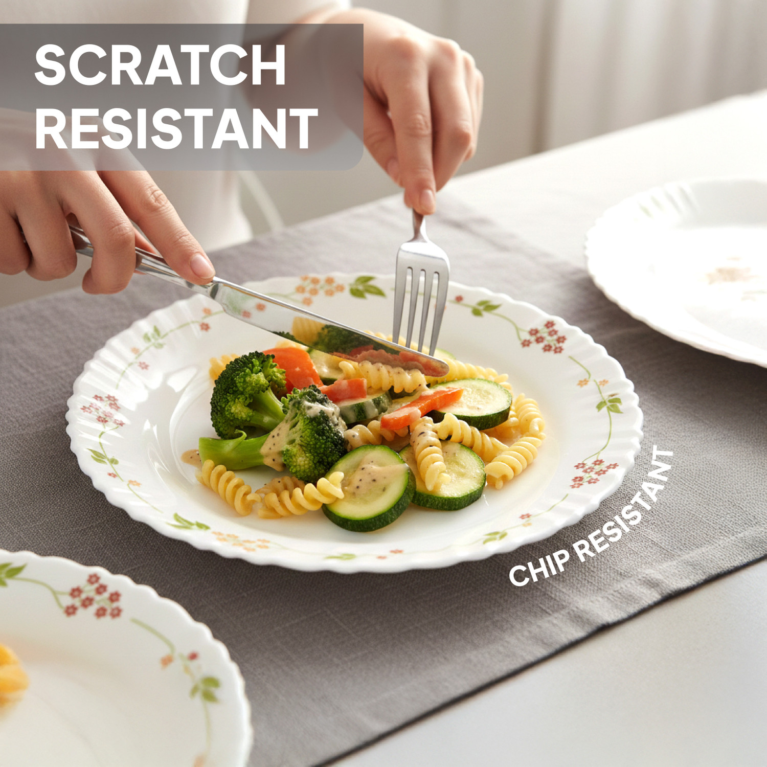 Image of cello Pack of 20 Opalware Dazzle Series Secret Garden Dinner Set | Crockery Set for Daily Use & Gifting Dinner Set