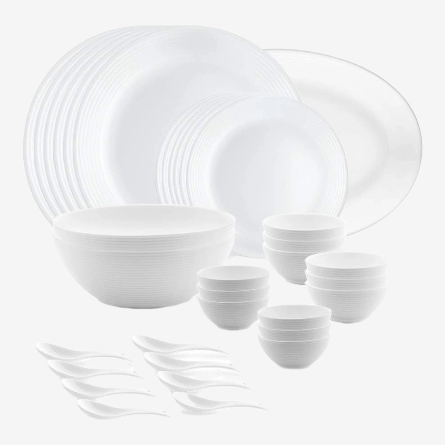 Image of BOROSIL Pack of 33 Opalware Orbit Dinner Set