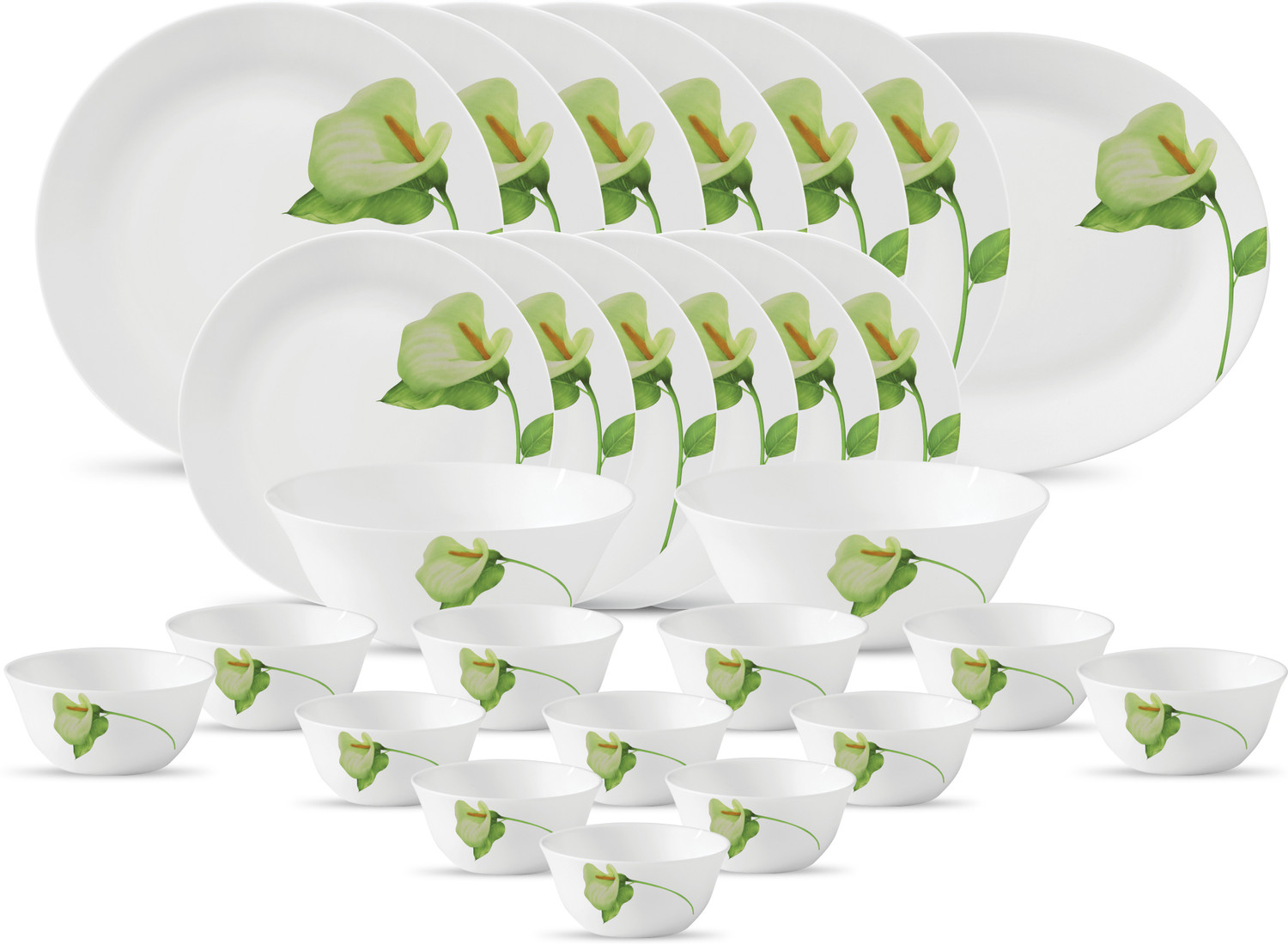 Image of LAOPALA by Ivory Blush Pack of 27 Opalware Ivory Blush Dinner Set