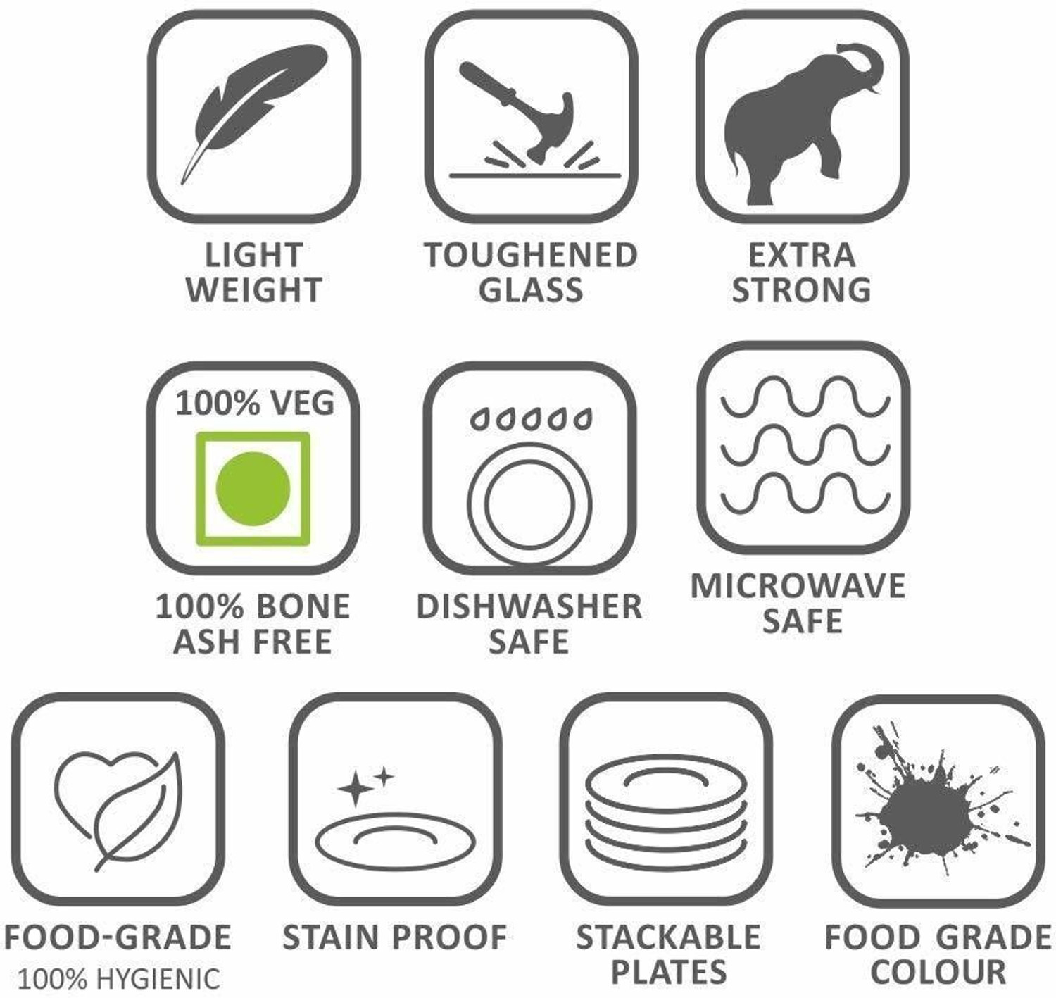 Image of BOROSIL Pack of 33 Opalware Orbit Dinner Set