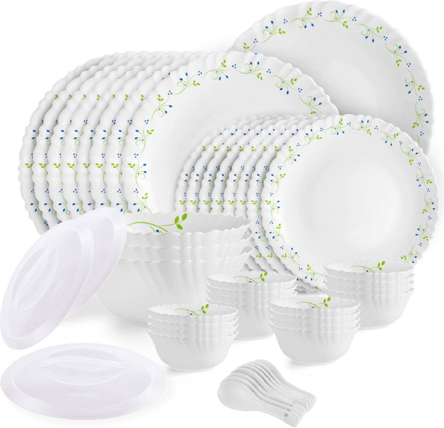 cello Opalware Dazzle Tropical Lagoon Dinner Set Pack of 47 - Image 1