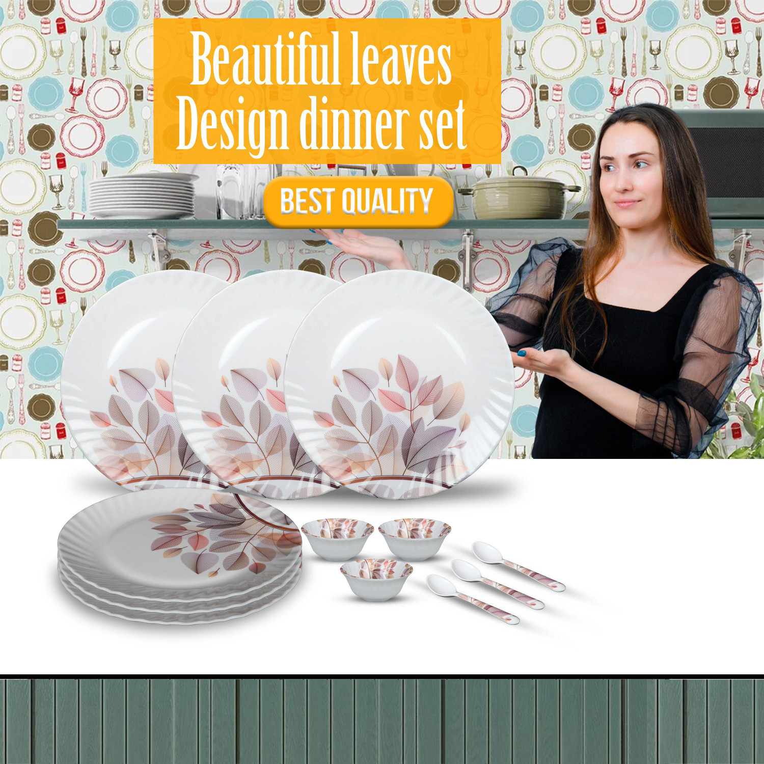 Image of Sigri-wala Pack of 12 Melamin Dinner Set