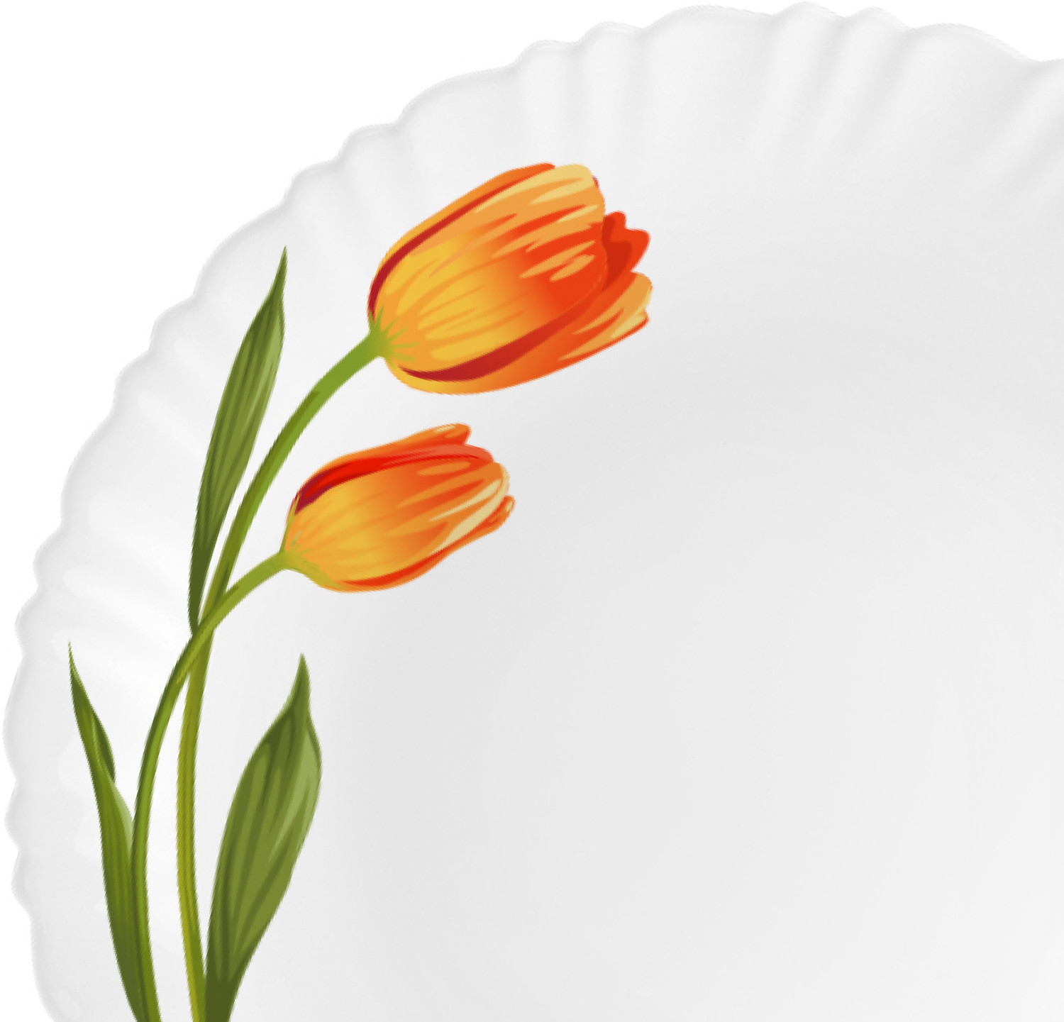 Image of cello Pack of 10 Opalware Dazzle Series Spring Tulip Crockery Set |Dishwasher Safe |Light-Weight Dinner Set (Yellow, Microwave Safe)