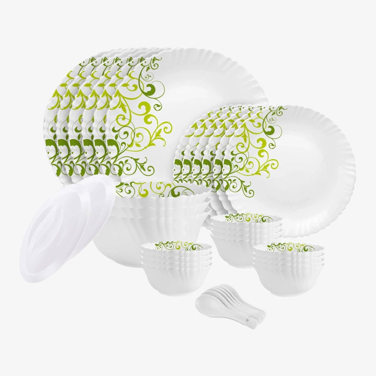 ルミオーラ2セット cello Pack of 34 Opalware Dazzle Oleander|Crockery Set | Dinner
