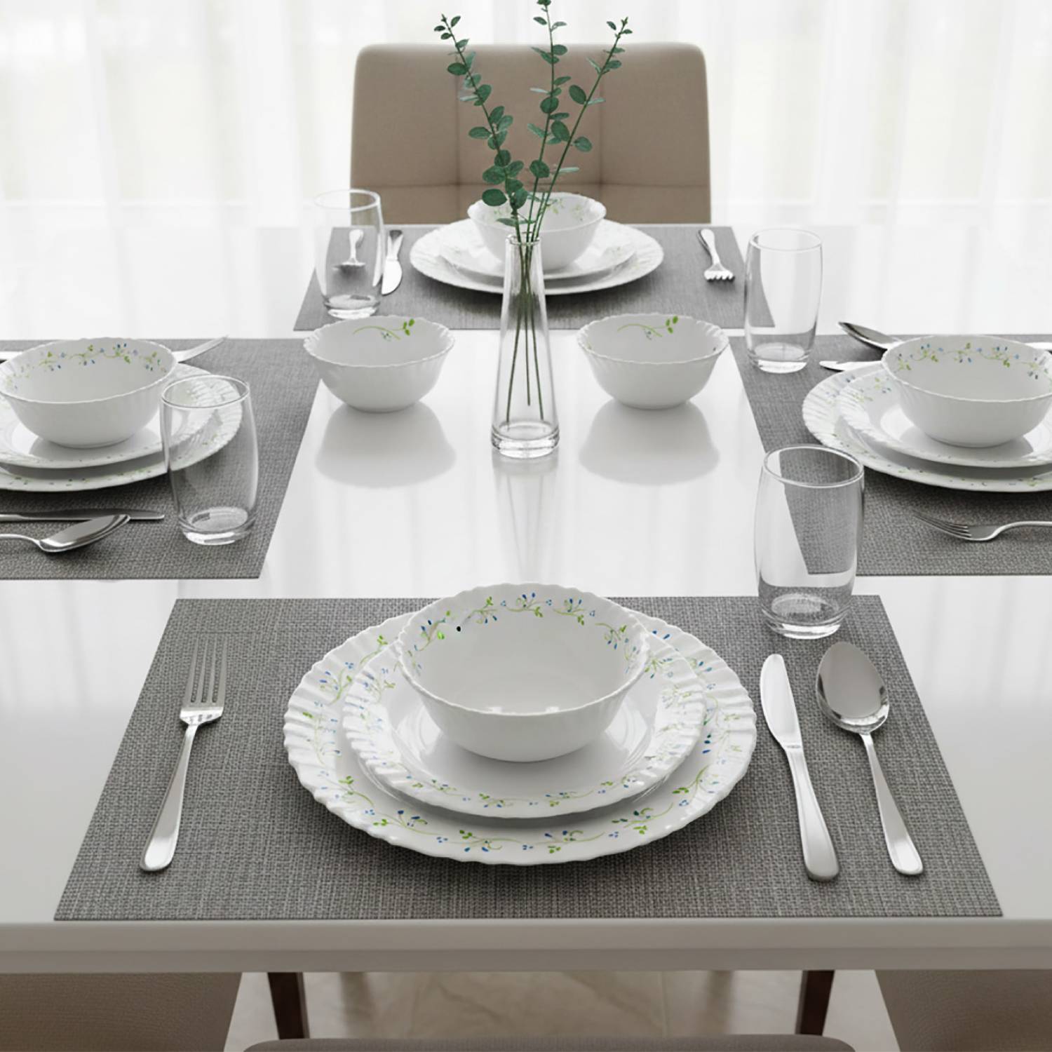 cello Opalware Dazzle Tropical Lagoon Dinner Set Pack of 47 - Image 2