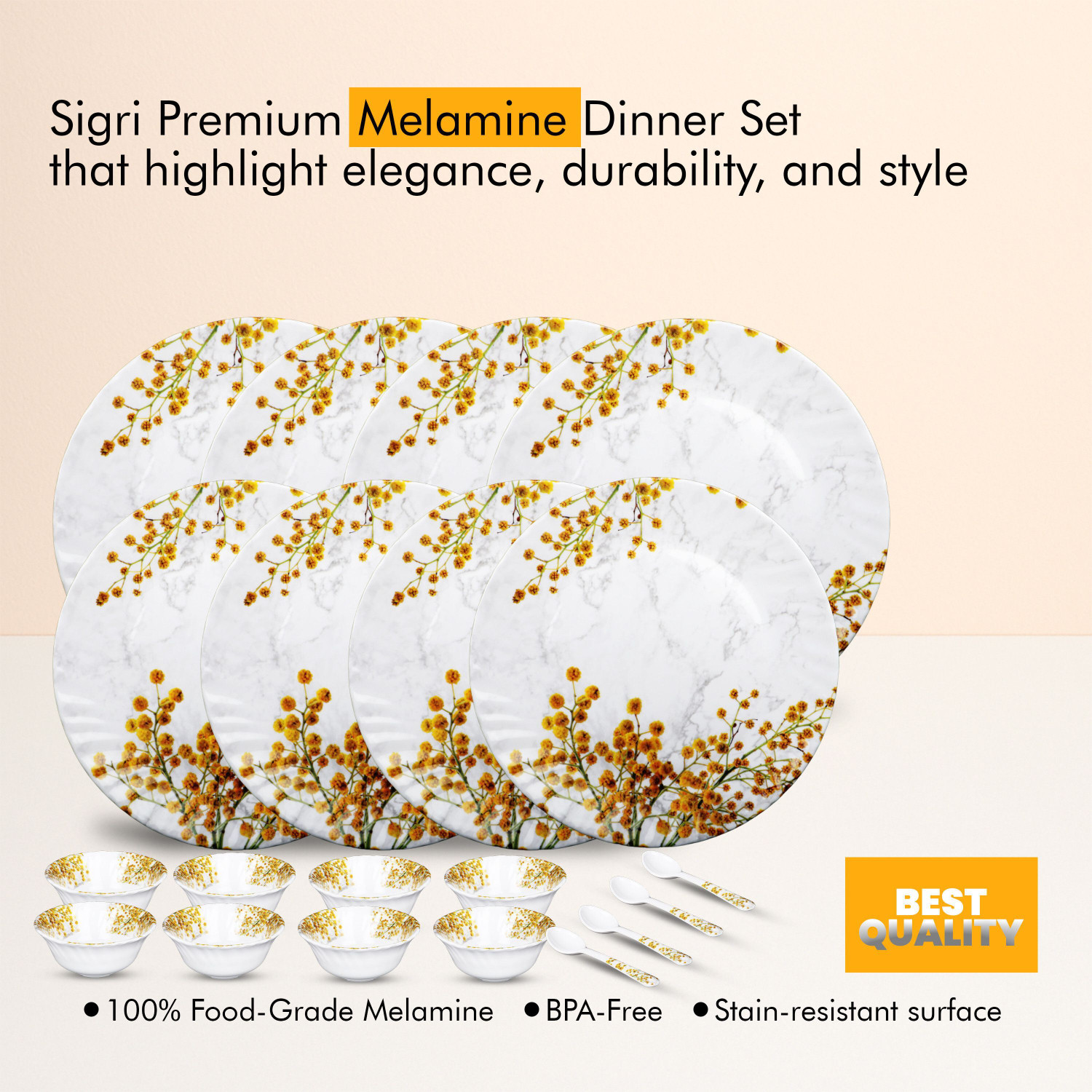 Image of Sigri-wala Pack of 20 Melamin Dinner Set