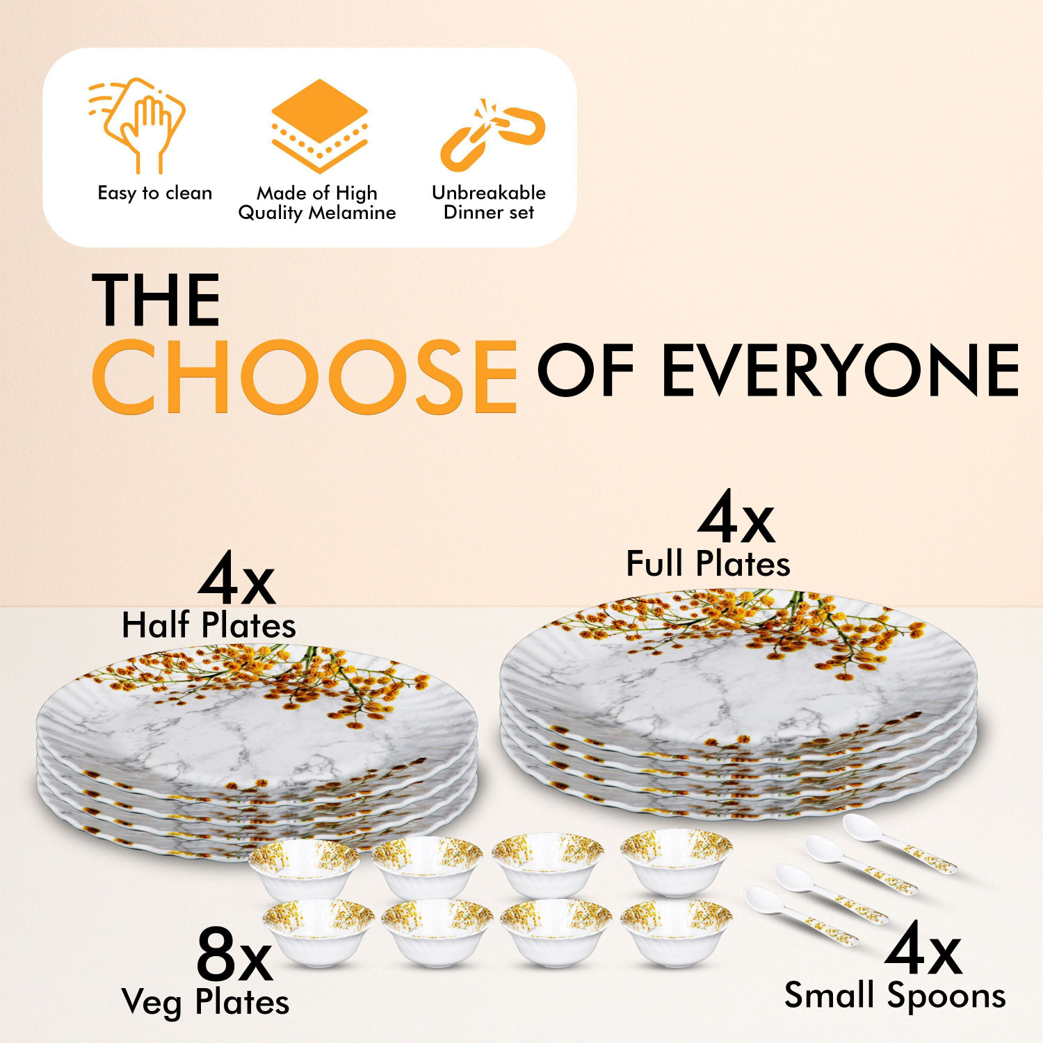 Image of Sigri-wala Pack of 20 Melamin Dinner Set
