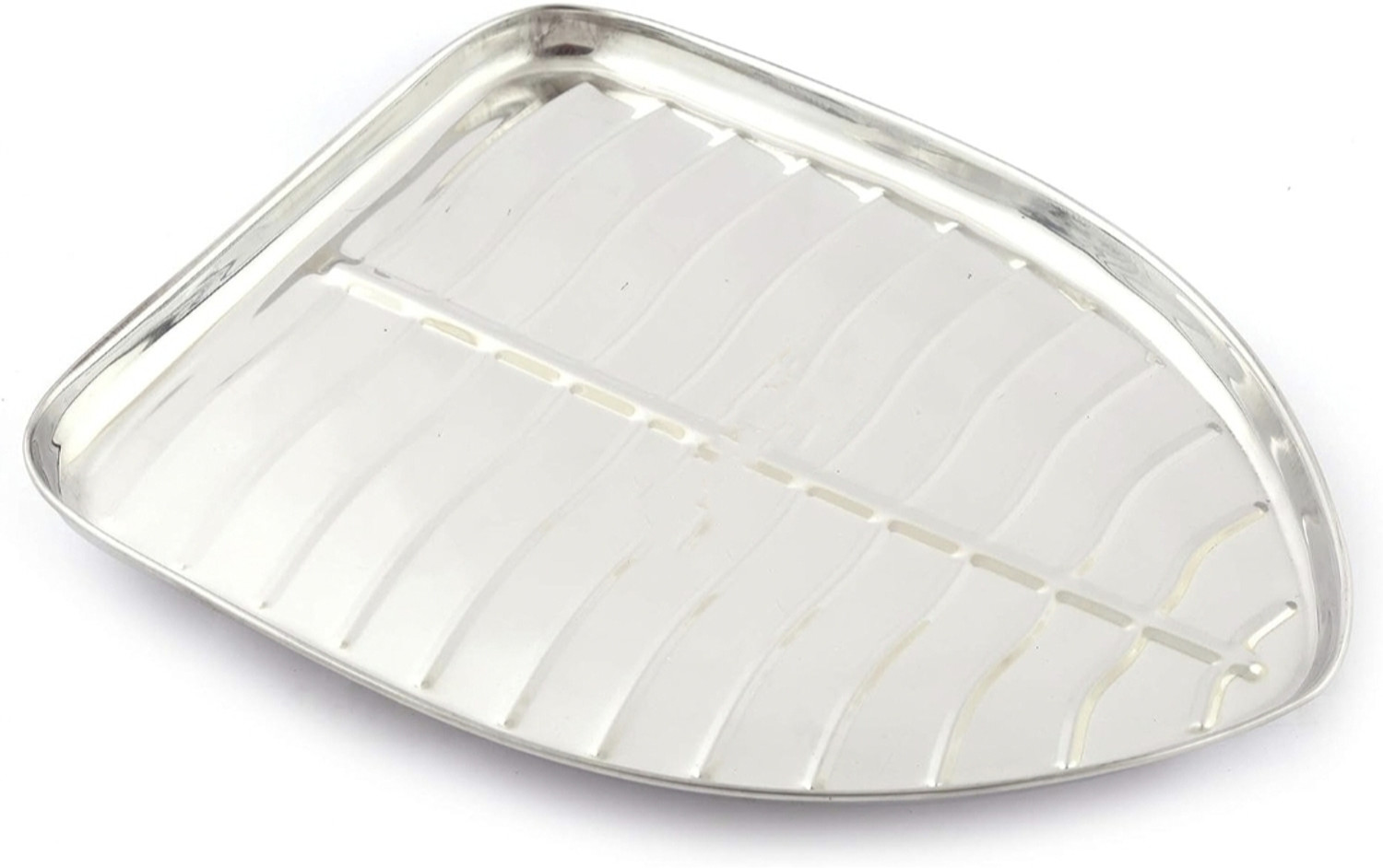 Image of Daraz Pack of 2 Stainless Steel DARAZ Steel Leaf Shaped Banana Plates Dinner Set