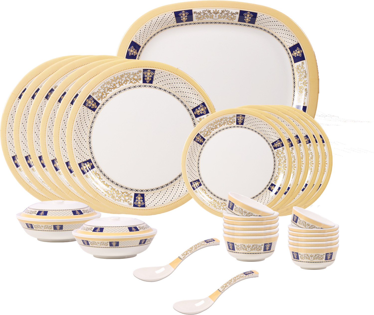 Image of cello Pack of 31 Melamin Flavia Ambrosia 31 Pcs Dinner Set