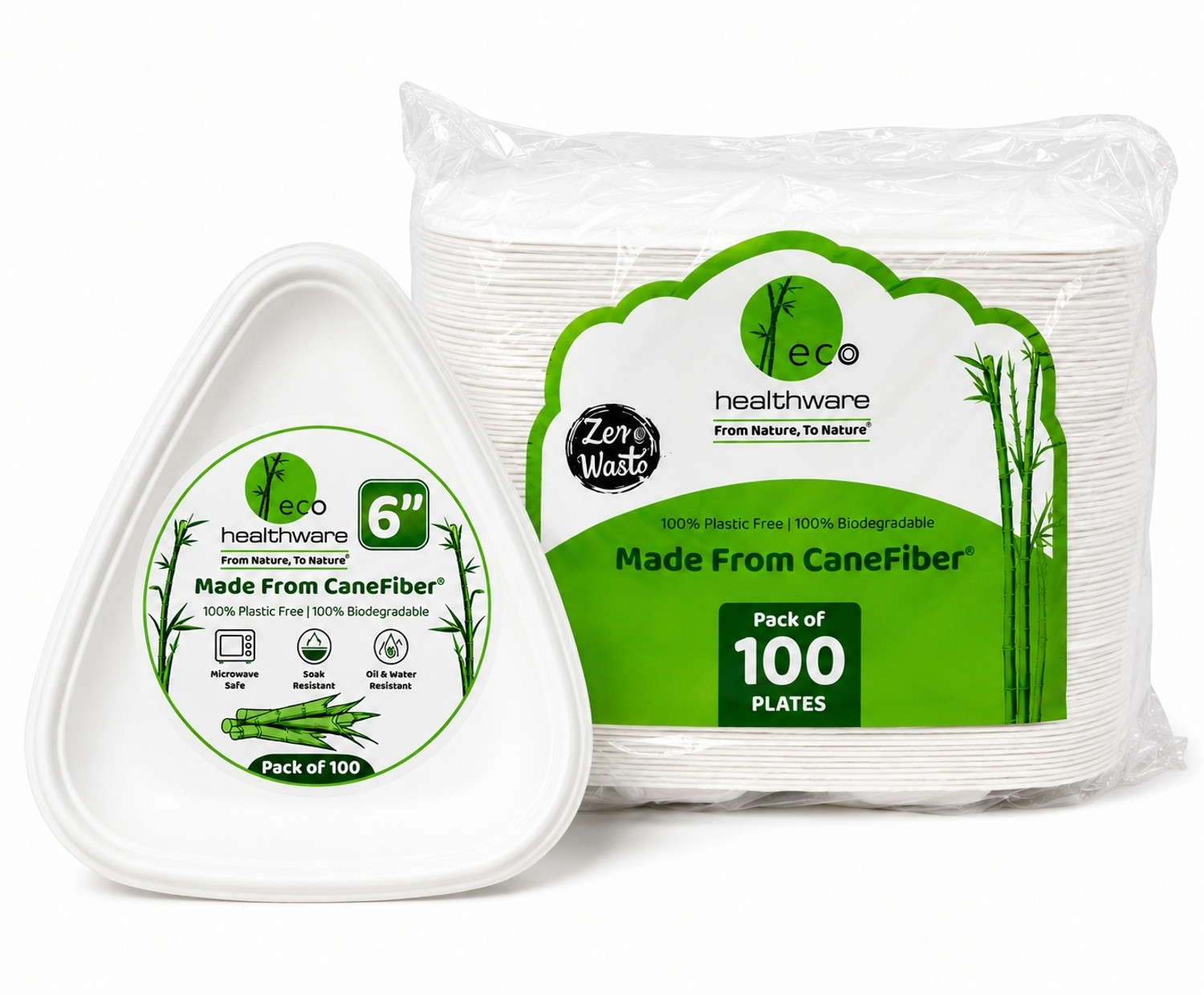 Image of eco healthware Pack of 100 Paper Dinner Set