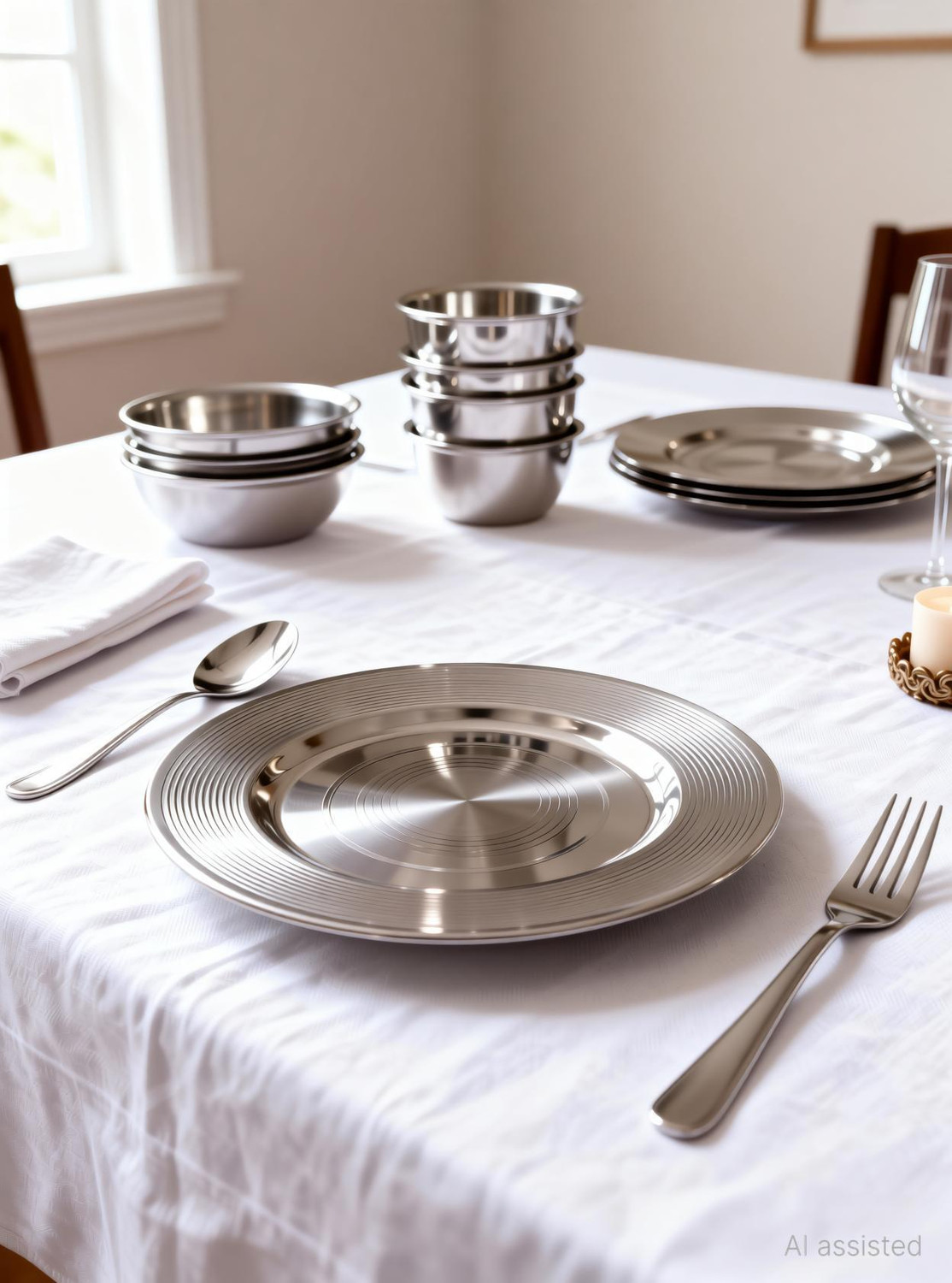 Image of Flipkart SmartBuy Pack of 70 Stainless Steel Flipkart SmartBuy Dinner Set