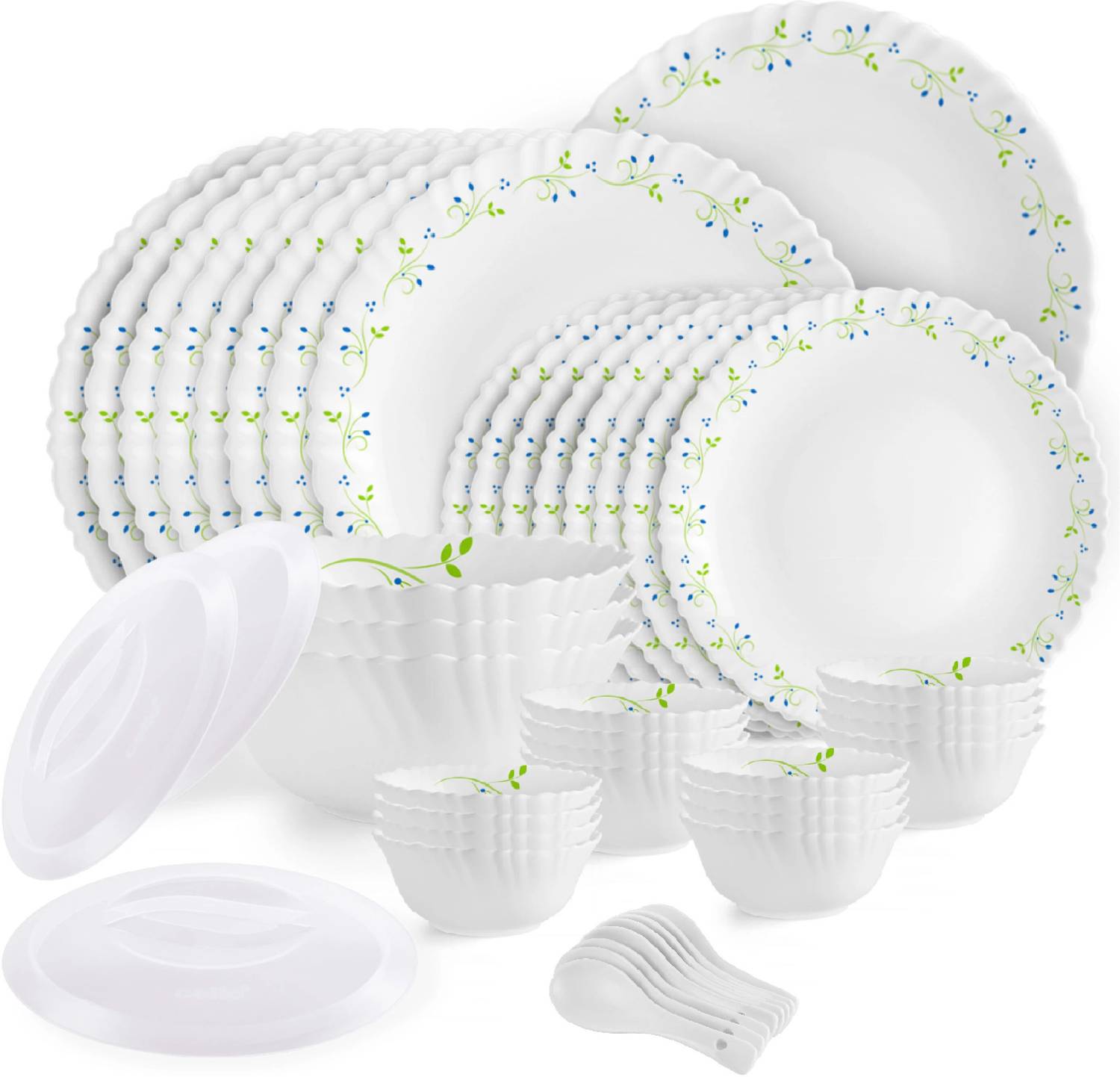 cello Pack of 47 Opalware Dazzle Tropical Lagoon|Crockery Set | Dinner Set — Kitchen Tools & Gadgets