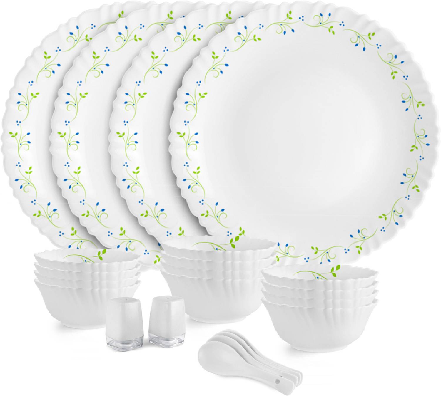 cello Pack of 22 Opalware Tropical Lagoon |Crockery Set | Dinner ...mo