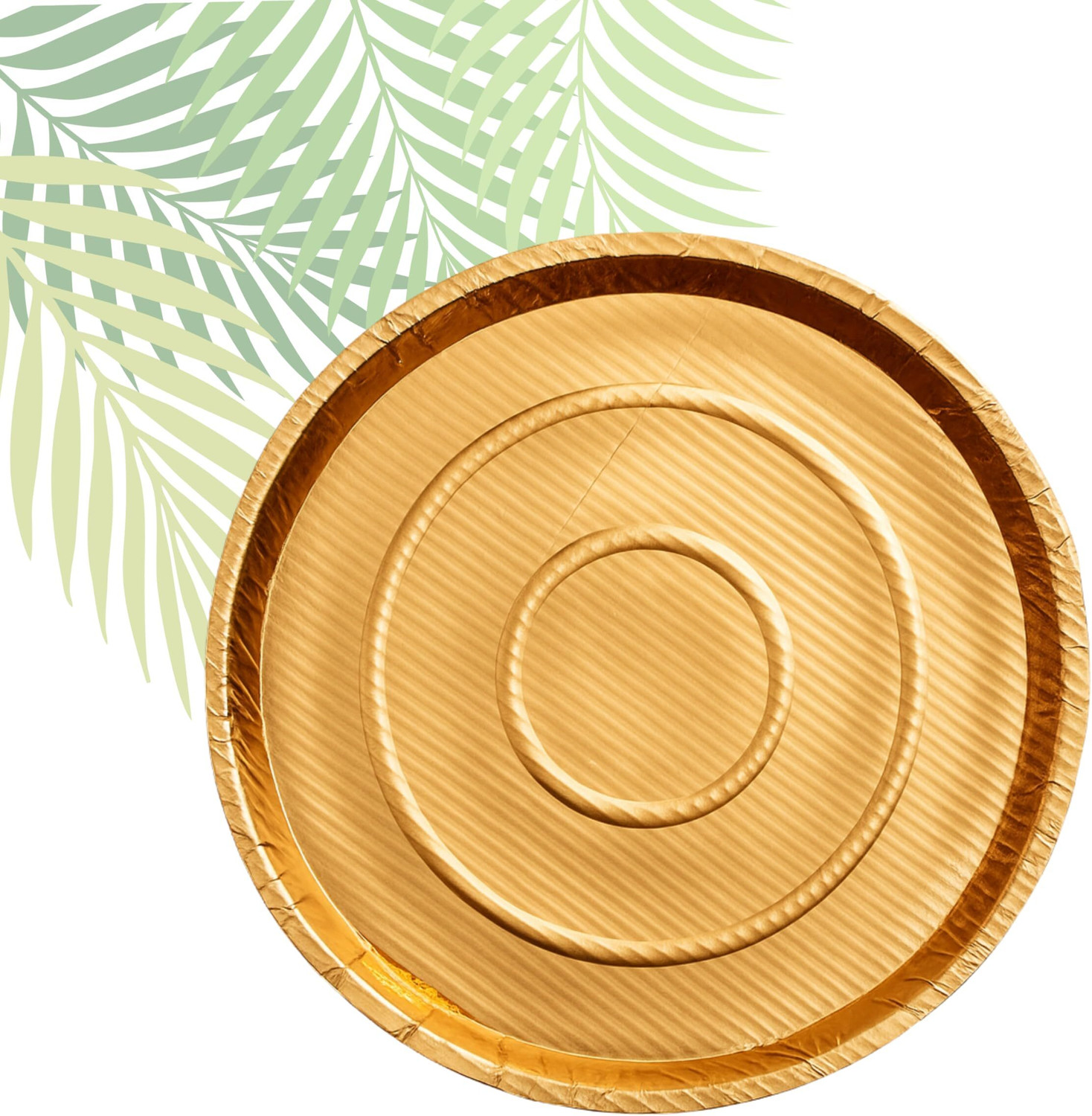 Image of SARDA INDUSTRIES Pack of 20 Paper Sarda Gold Heavy Plates 9 * 9 Round (Pack of 20) Dinner Set