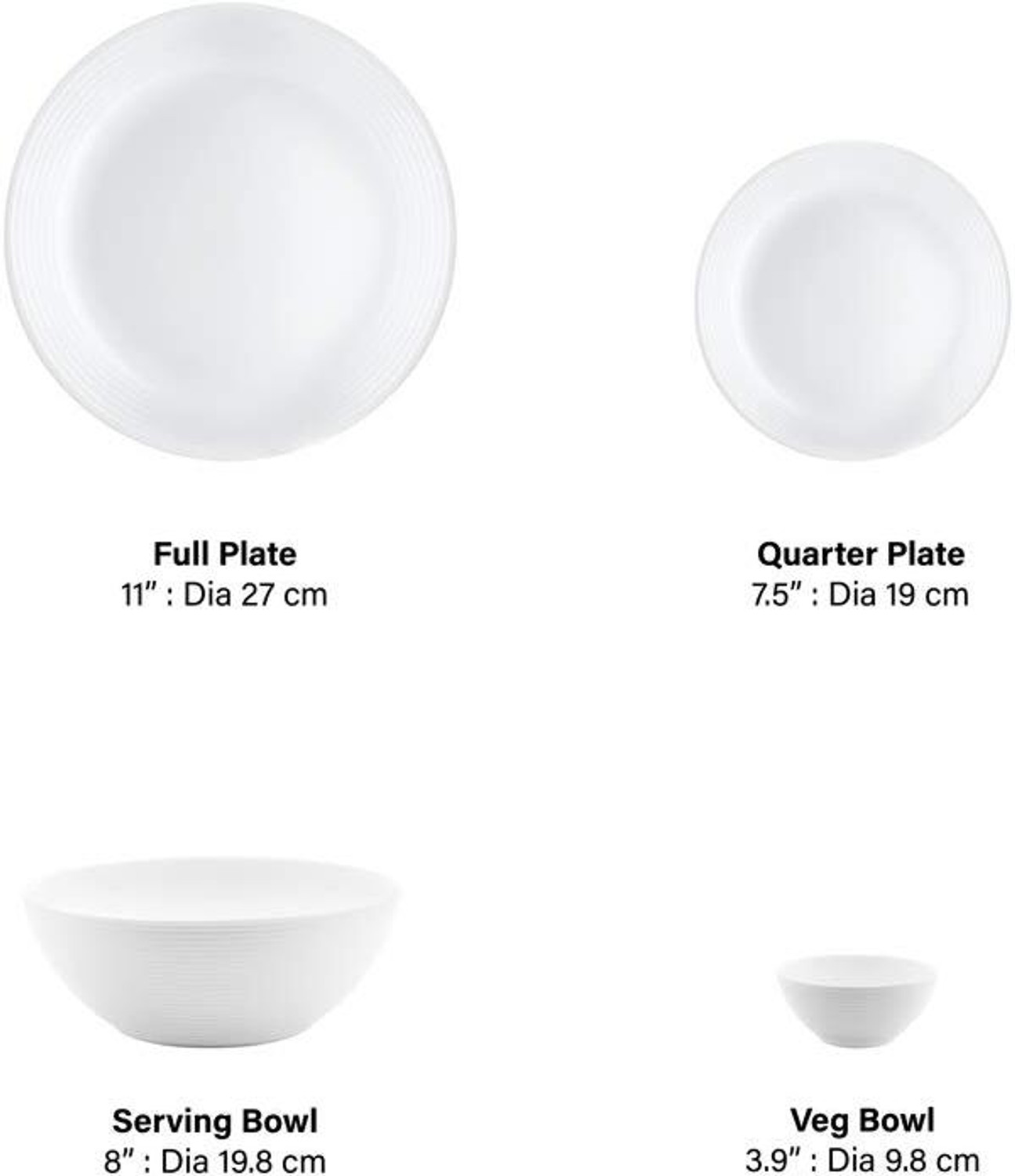Image of BOROSIL Pack of 19 Opalware lightweight, yet extra strong, rough usage without chipping or scratching Dinner Set