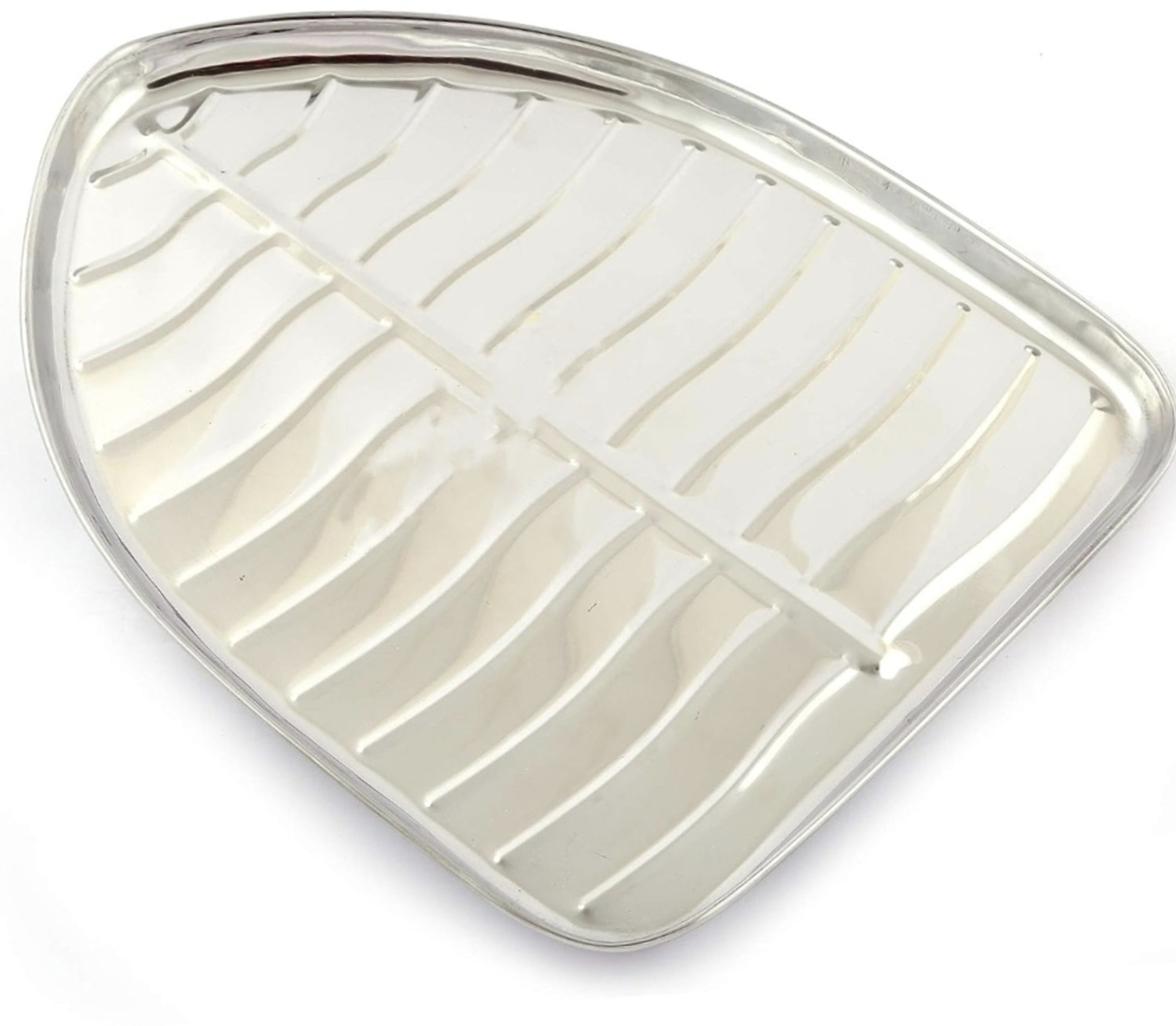 Image of Daraz Pack of 2 Stainless Steel DARAZ Steel Leaf Shaped Banana Plates Dinner Set