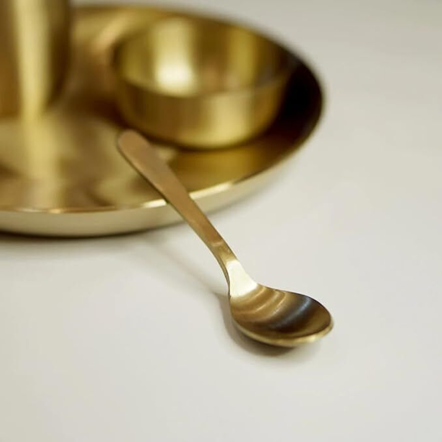 Image of RamMetals Bronze Pure Kansa Bronze Dinner Set with Thali Plate, Glass, Bowl and Spoon (Baby Set ) Dinner Set (Gold)
