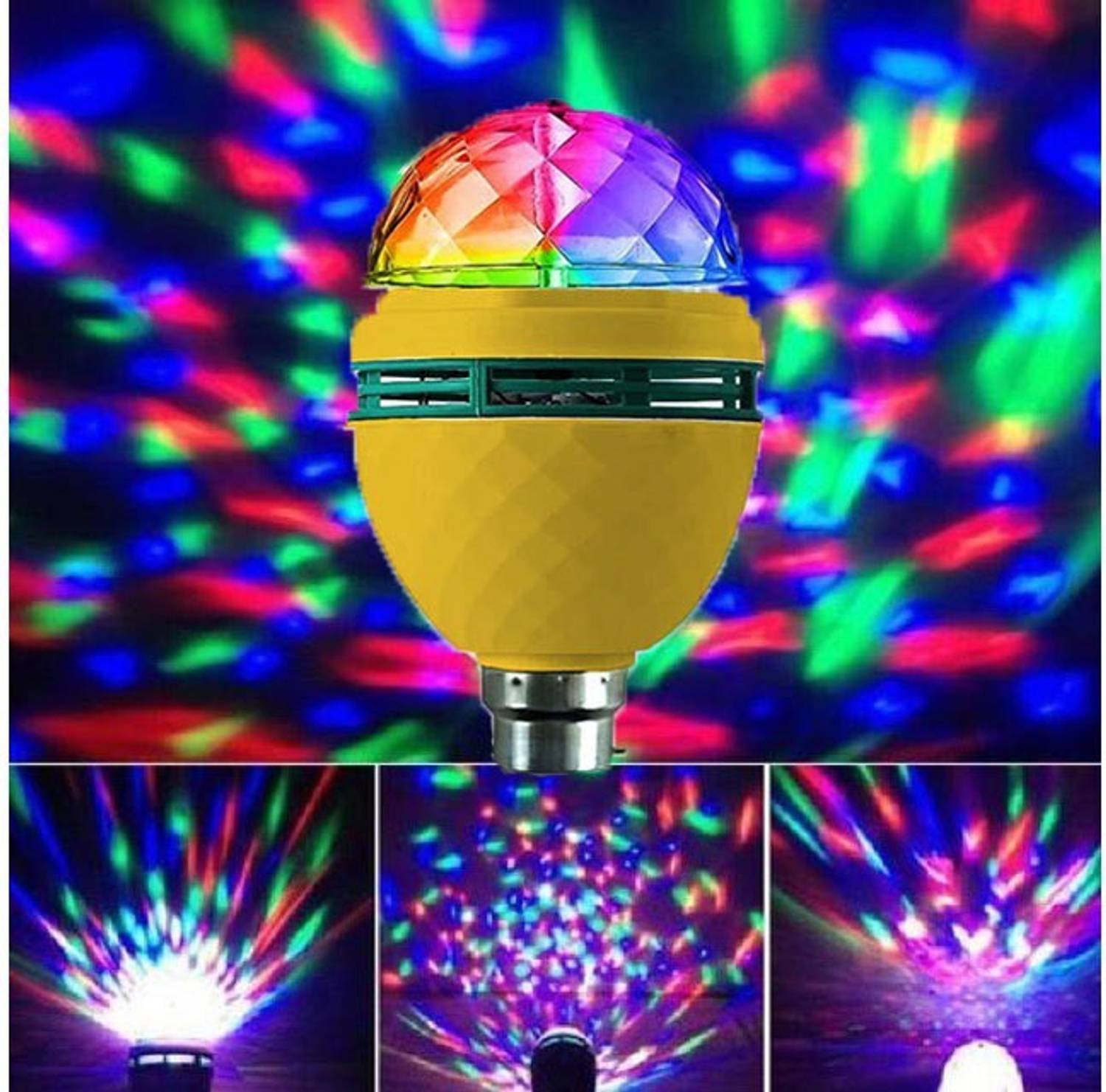 mafya Diwali Sale 360 Degree LED Crystal Rotating Bulb Magic Disc