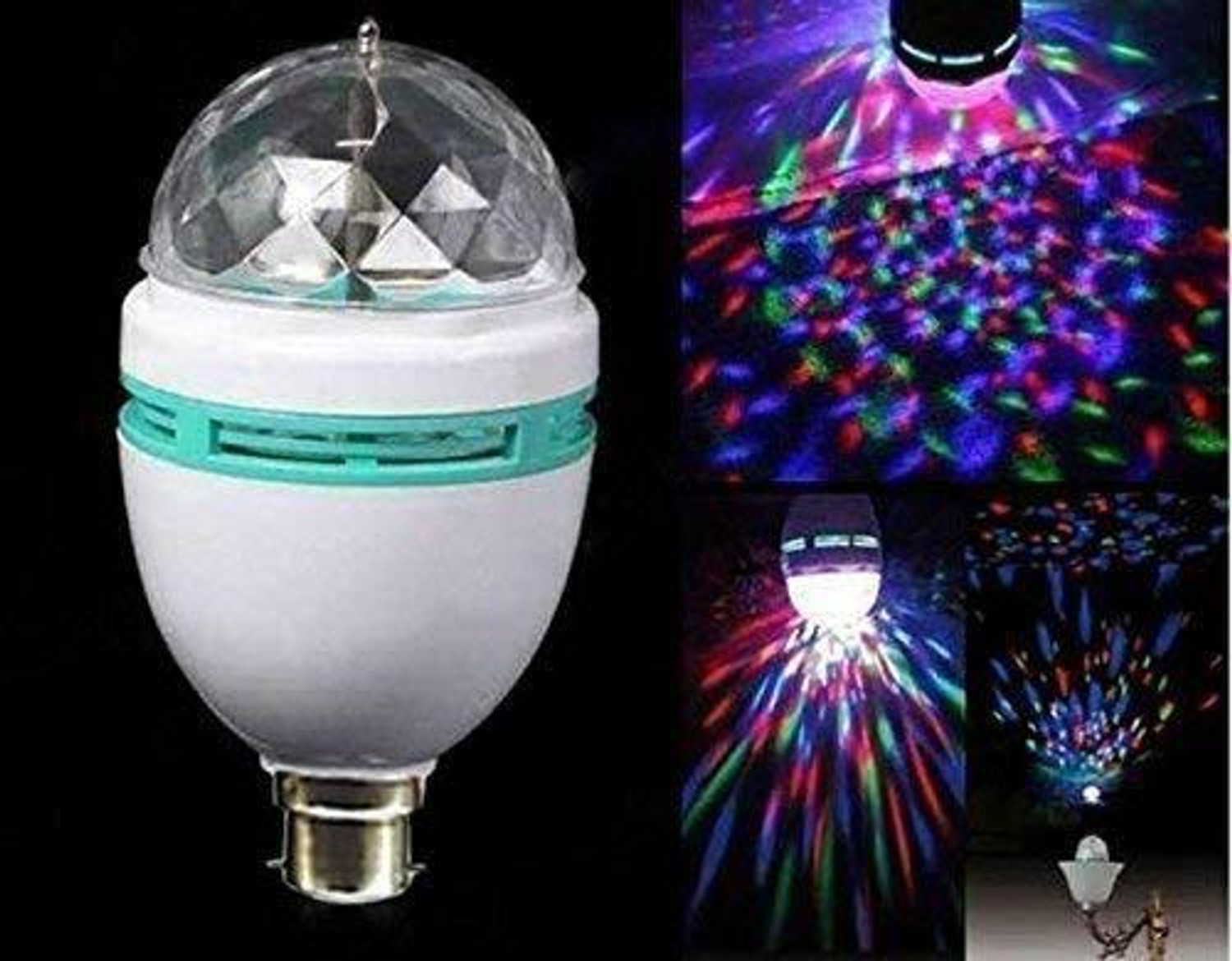 Image of Faymon 360 Degree Crystal Rotating Magic Disco LED Bulb Lamp Single Disco Ball