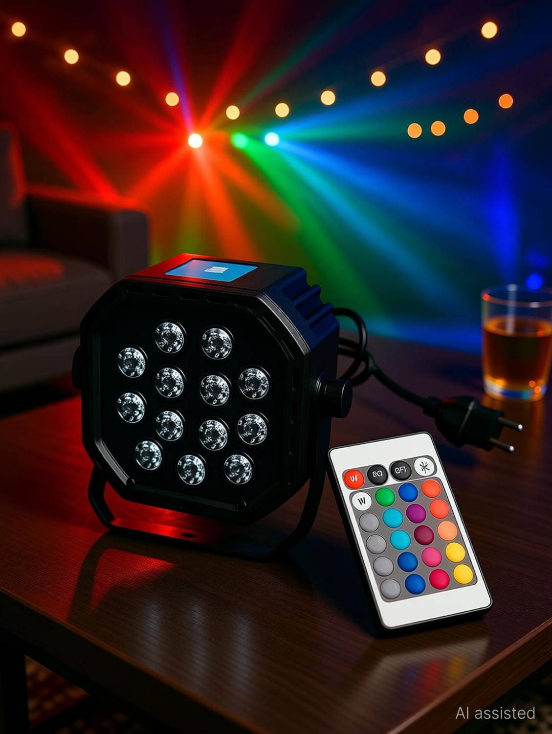 Shark Tack 12 LED Mini DJ Disco Light with Remote - Image 1