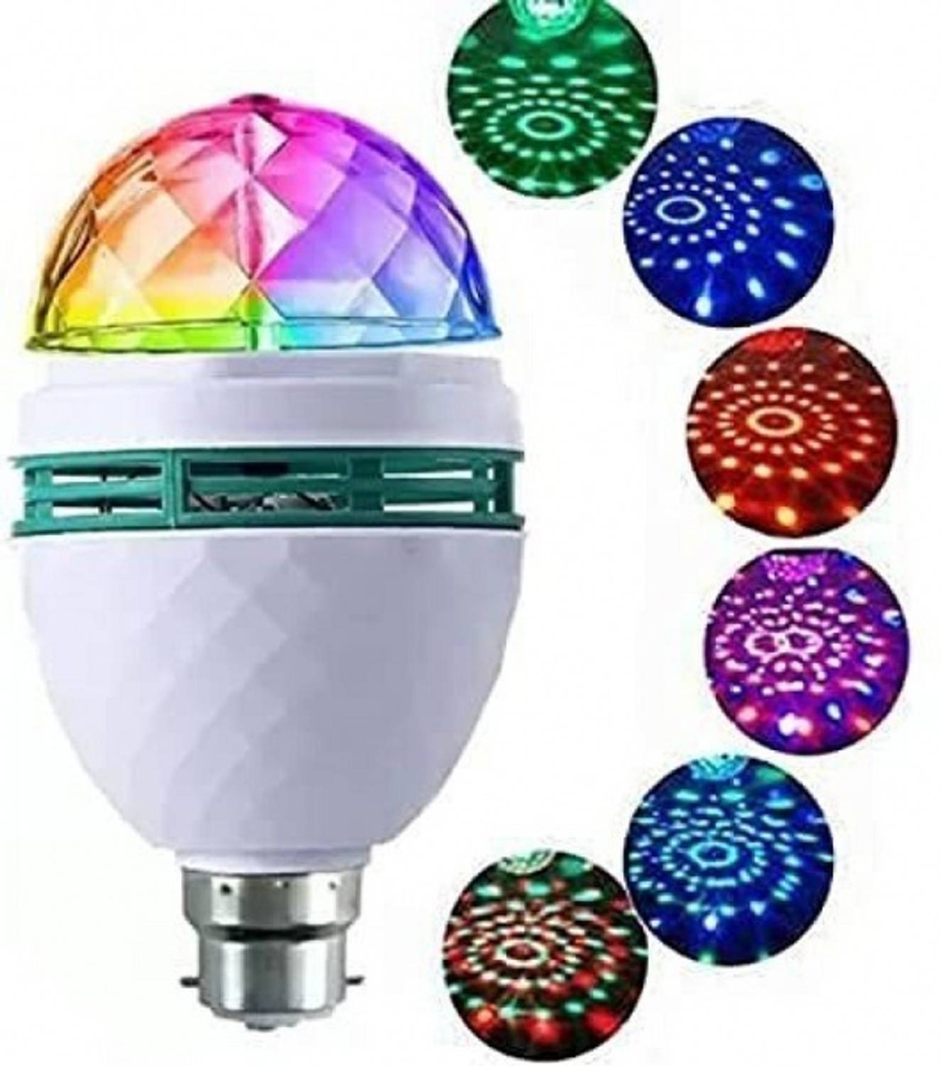 Way 360 Degree LED Crystal Rotating Bulb Magic Disco LED Light by