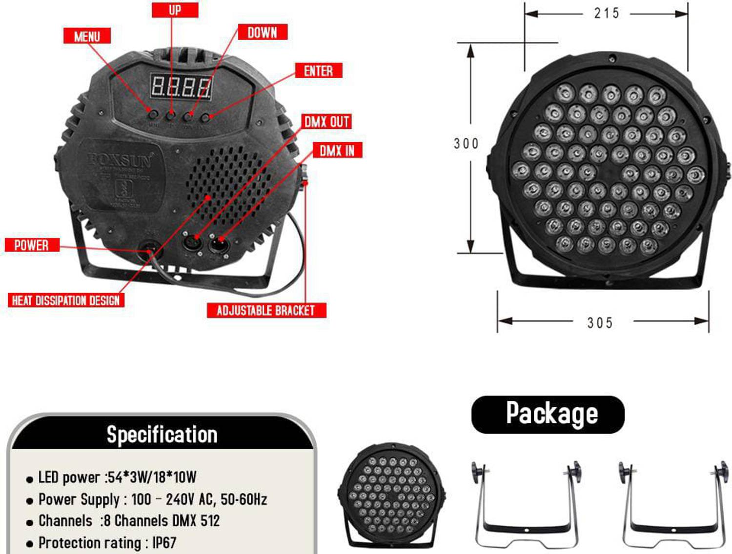 BHUVIK 60 LED PAR Light Single Disco Ball - Image 3